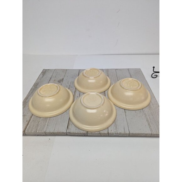 Set of 4 Pfaltzgraff Village Tan Dessert Bowl USA 5 1/4" Rimmed - Picture 8 of 12